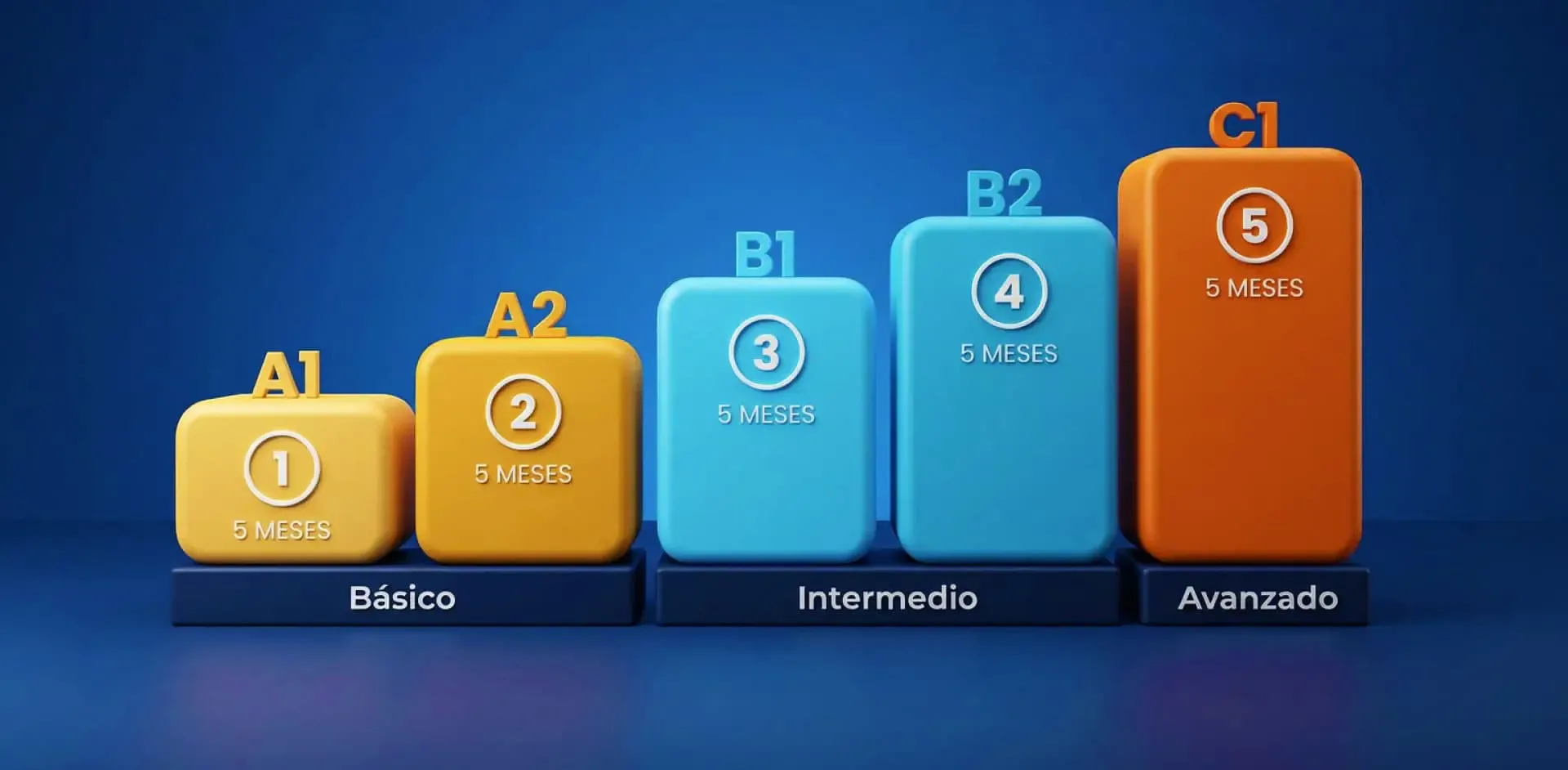Niveles de inglés A1 a C1 Banner